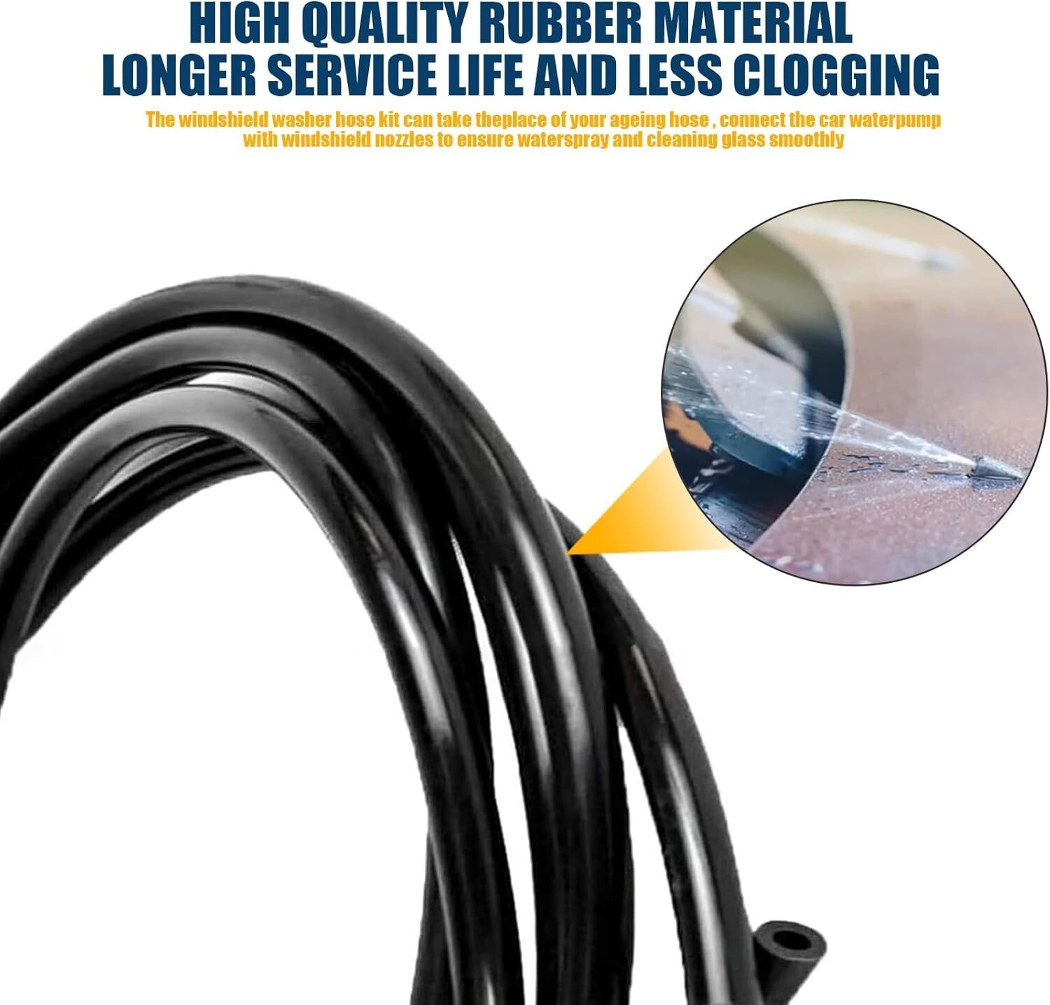Windshield Washer Hose Kit, 7 Feet Washer Fluid Hose with 15 Pcs Hose Connectors