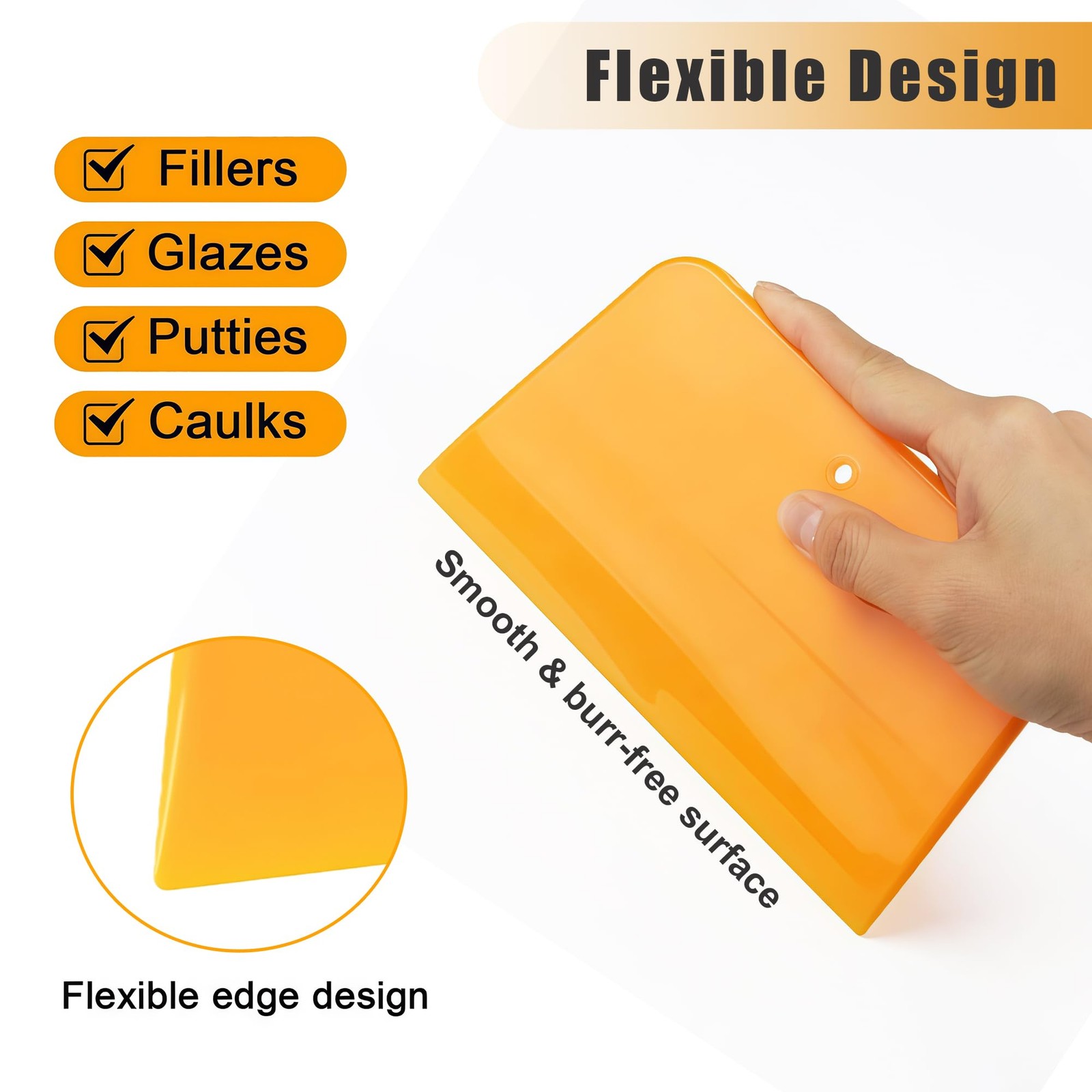 AVERZELLA Body Filler Spreader, 9-Pack Reusable large medium small, Yellow