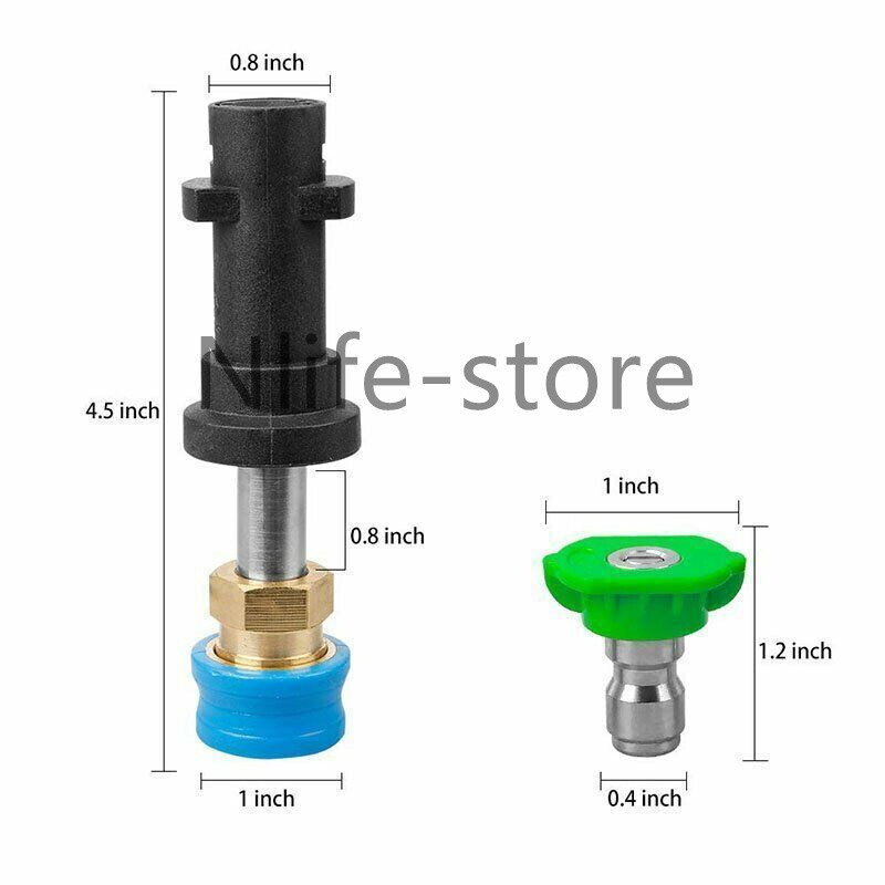 Snow Foam Lance Cannon Connector Pressure Washer Gun Adapter 5Colorful Nozzles