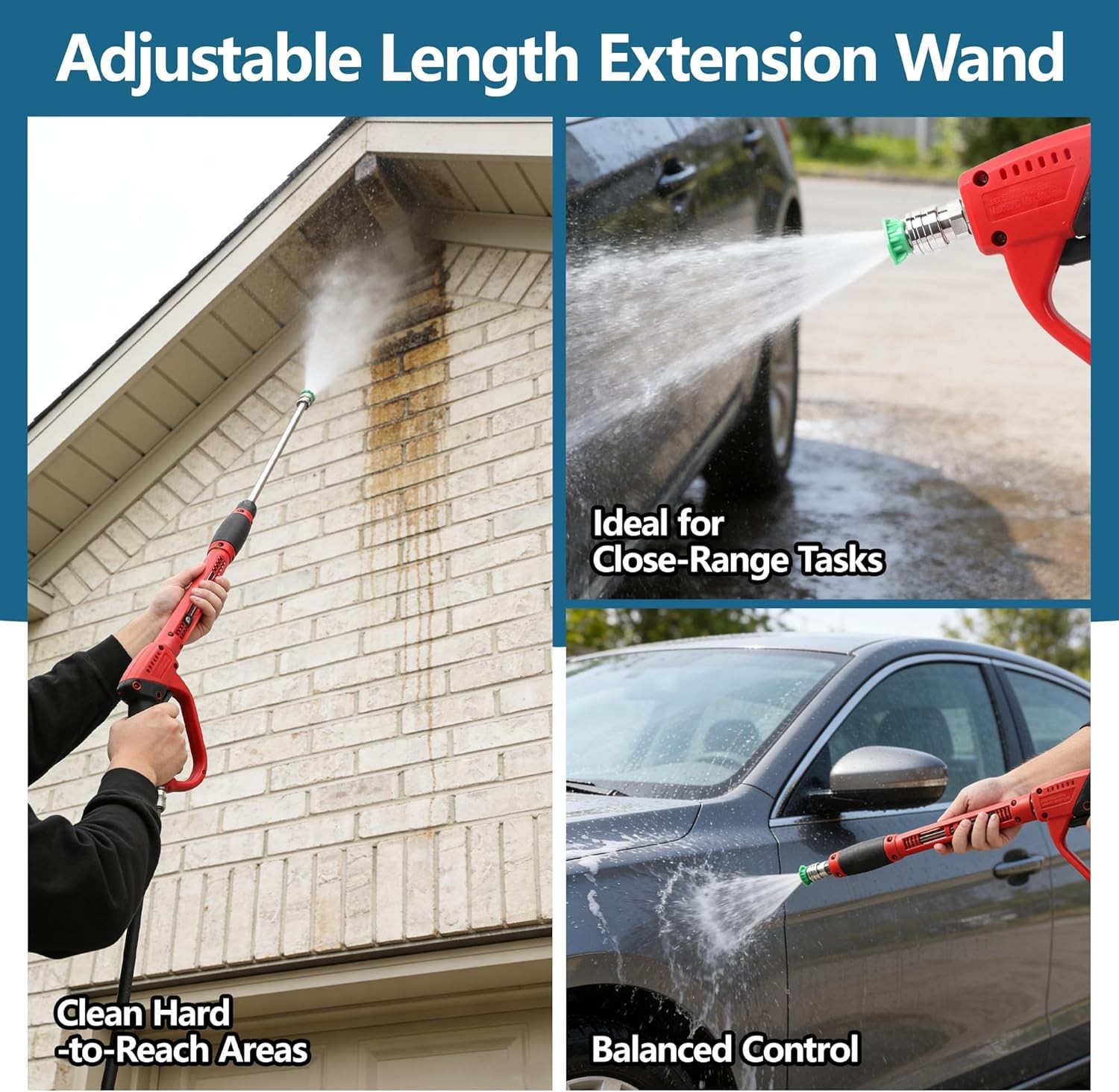 5000 PSI Pressure Washer Gun and Hose Kit, 25FT, M22-14mm Fittings, 5 Nozzles