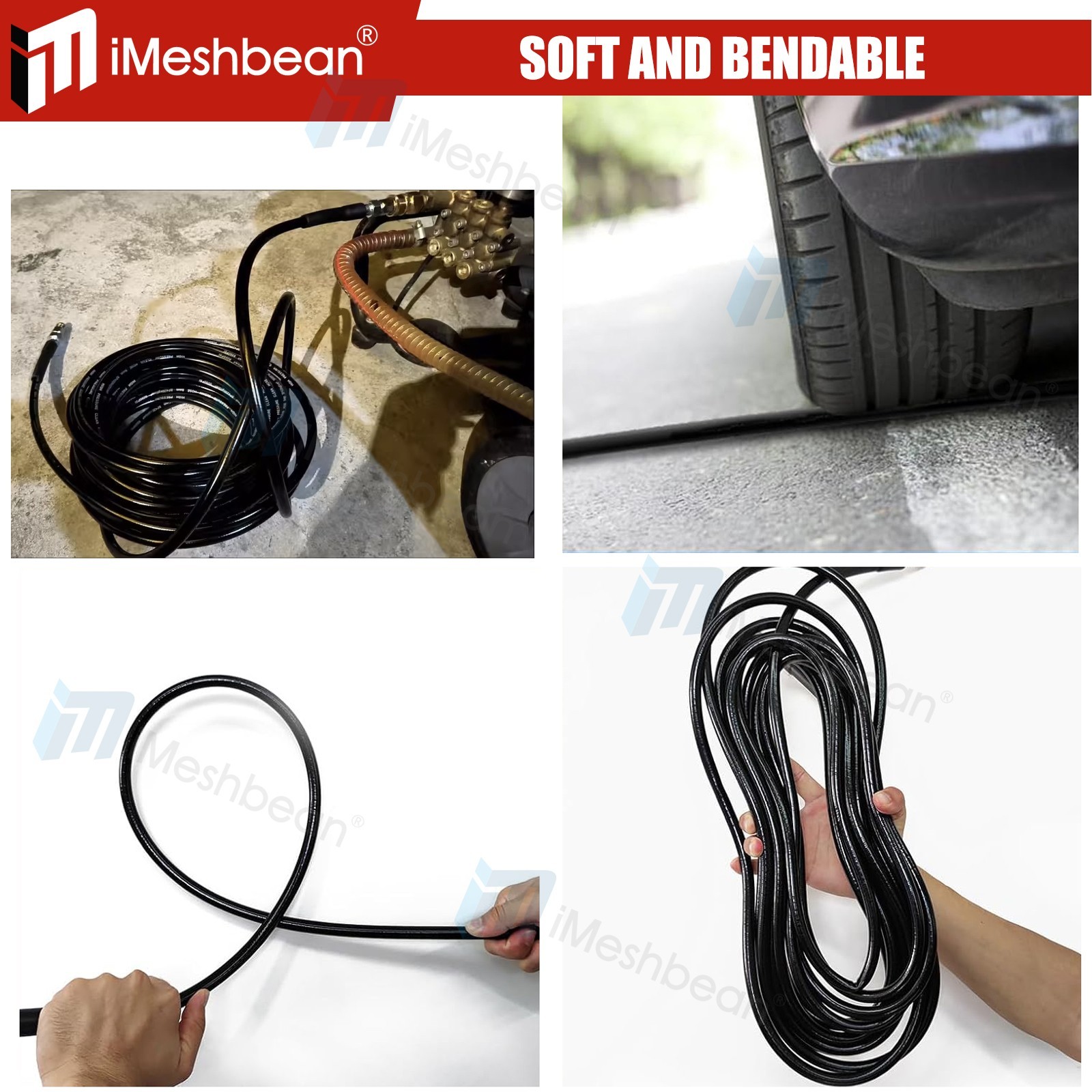 Sewer Line & Drain Jetter Kit, 1/4″ x 50FT Hose w/ Sewer Nozzle & Adapter 5800PS