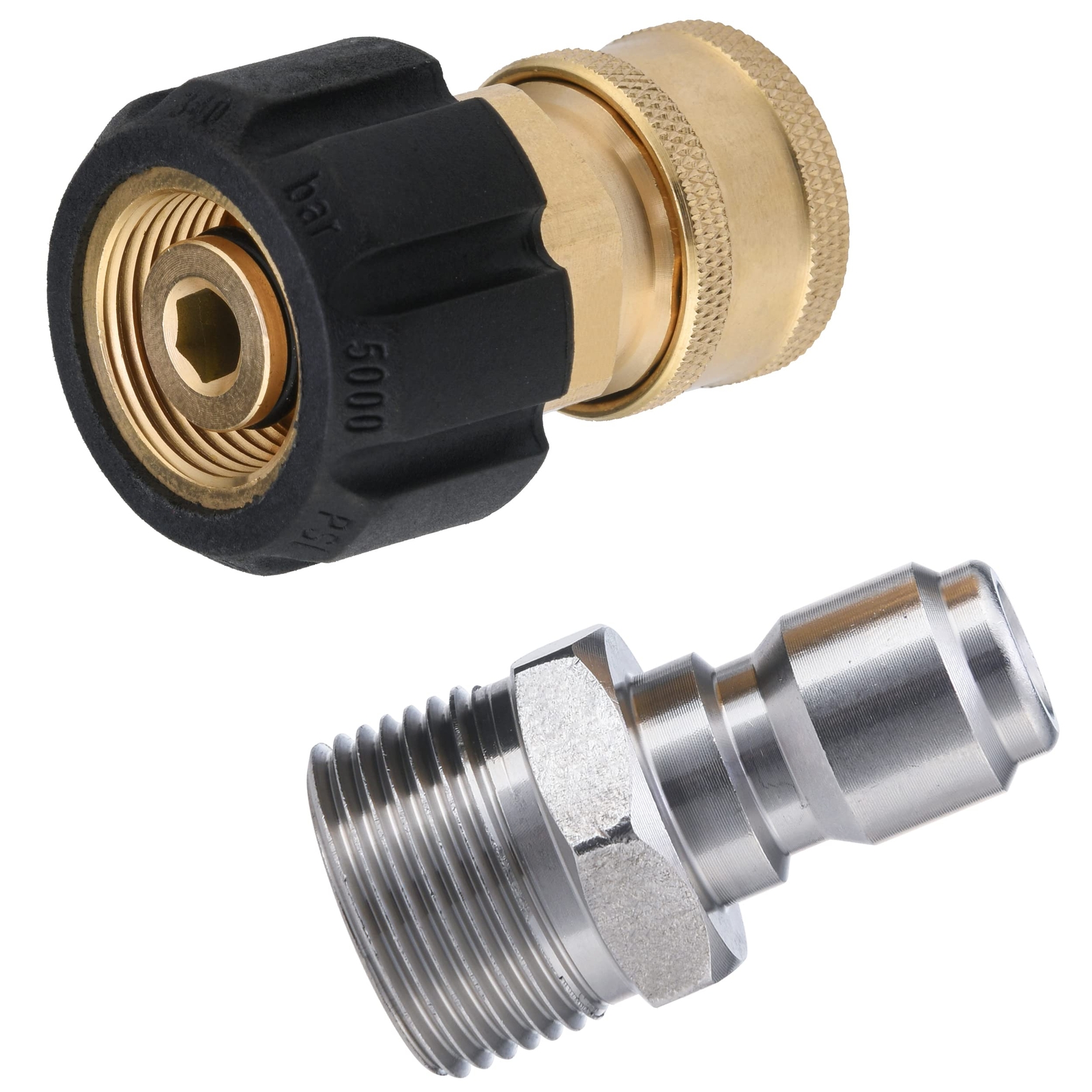 Pressure Washer Adapter Set M22 14mm to 3/8 inch Quick Connect and Disconnect