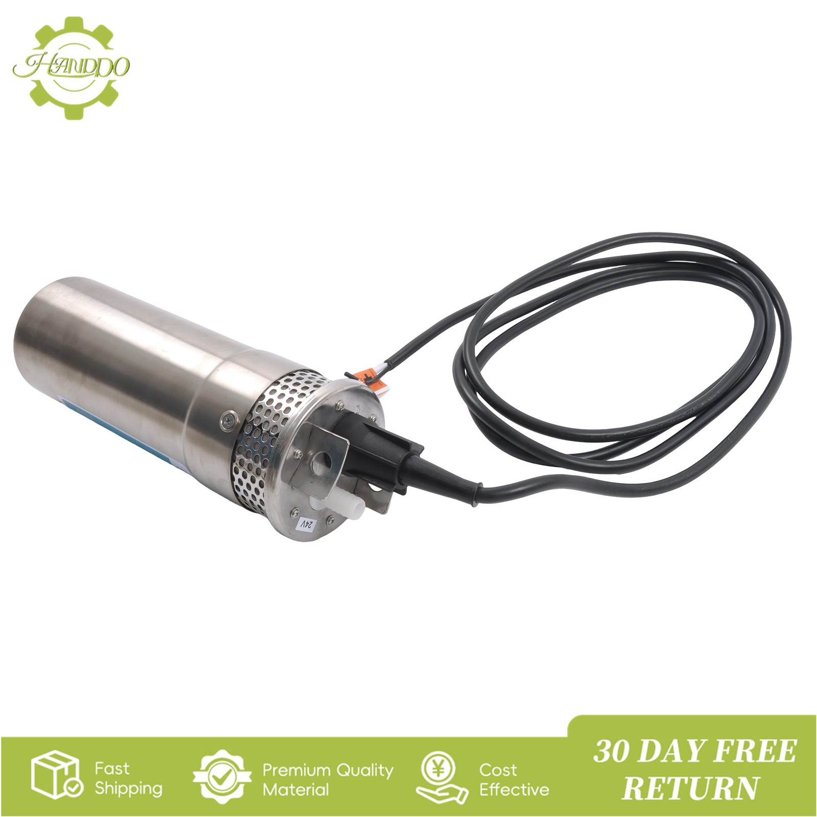 24V Well Pump 3.2GPM 4″ Stainless Steel Max Lift 230FT Deep Solar Well Pump