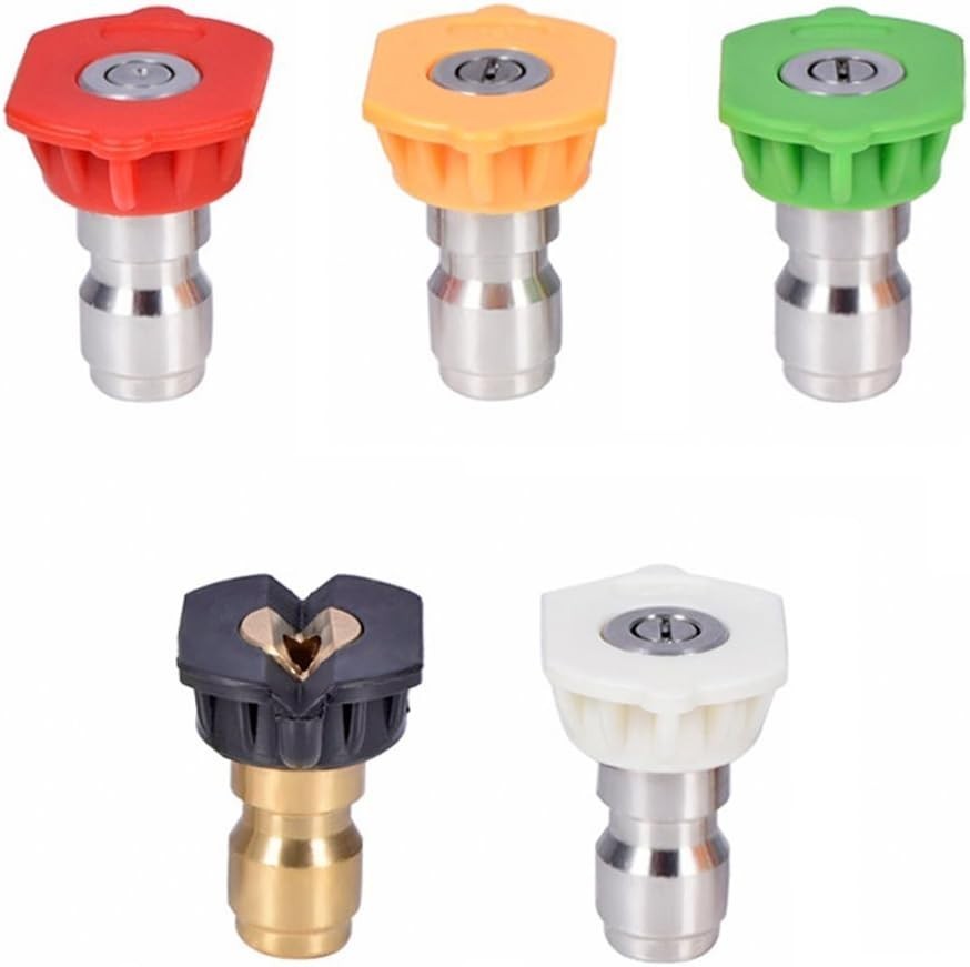 5pcs Stainless Steel Pressure Washer Nozzle Set 1/4 Quick Connect – 4.0 GPM