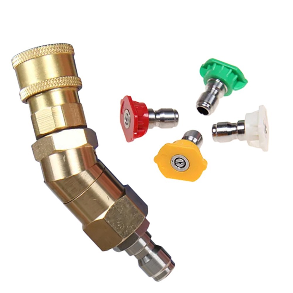 Adjustable High Pressure Nozzle Connector Kit with 360 Degree Rotation Feature
