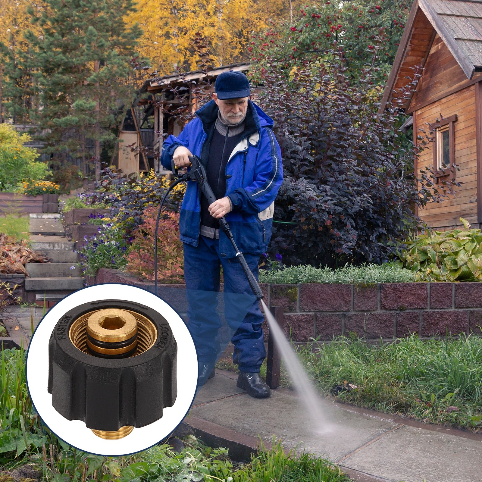 Pressure Washer Adapter, M22 14mm Female to G1/4″ Male 36mm Brass Fittings