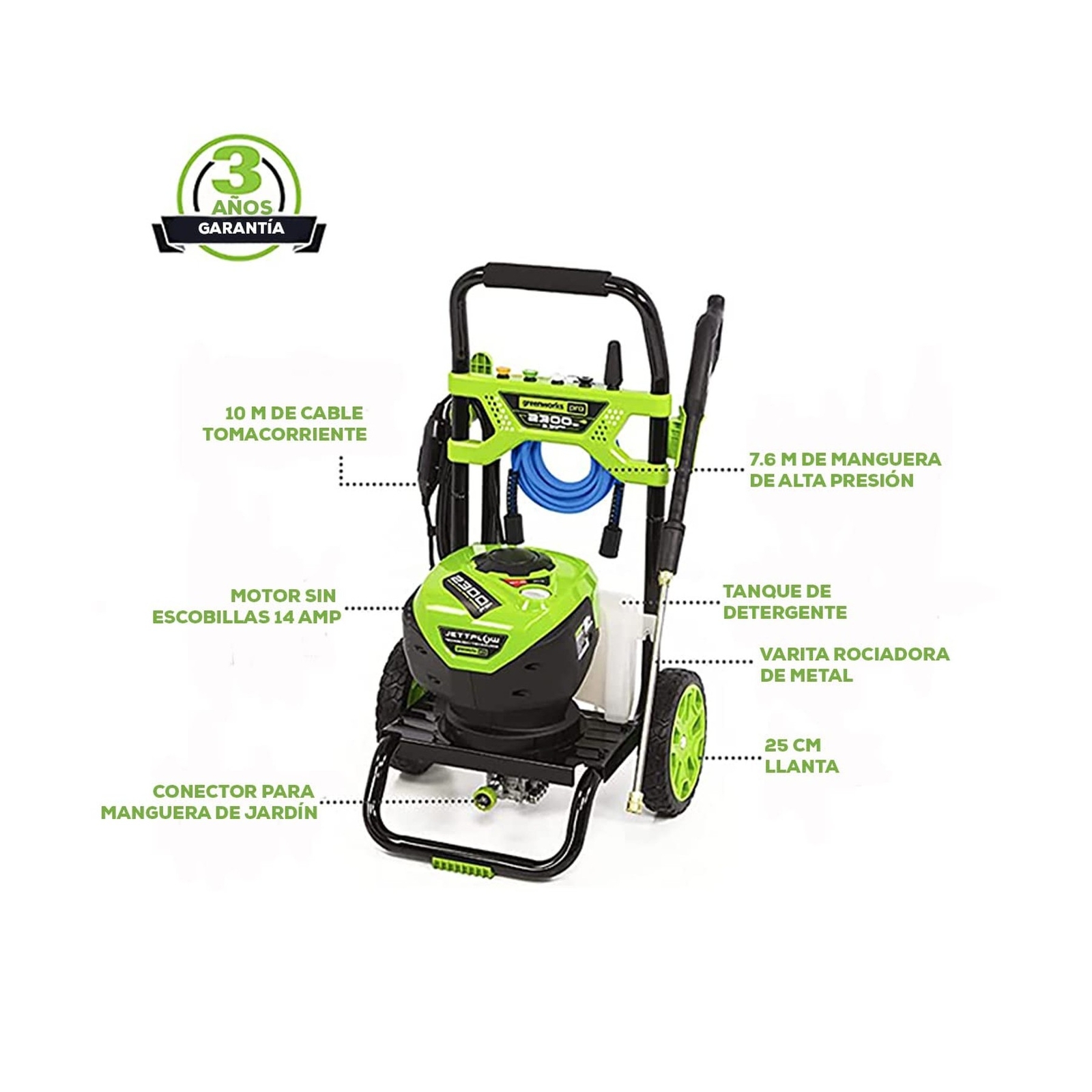 Greenworks PRO 2300 PSI TruBrushless (2.3 GPM) Electric Pressure Washer (PWMA…