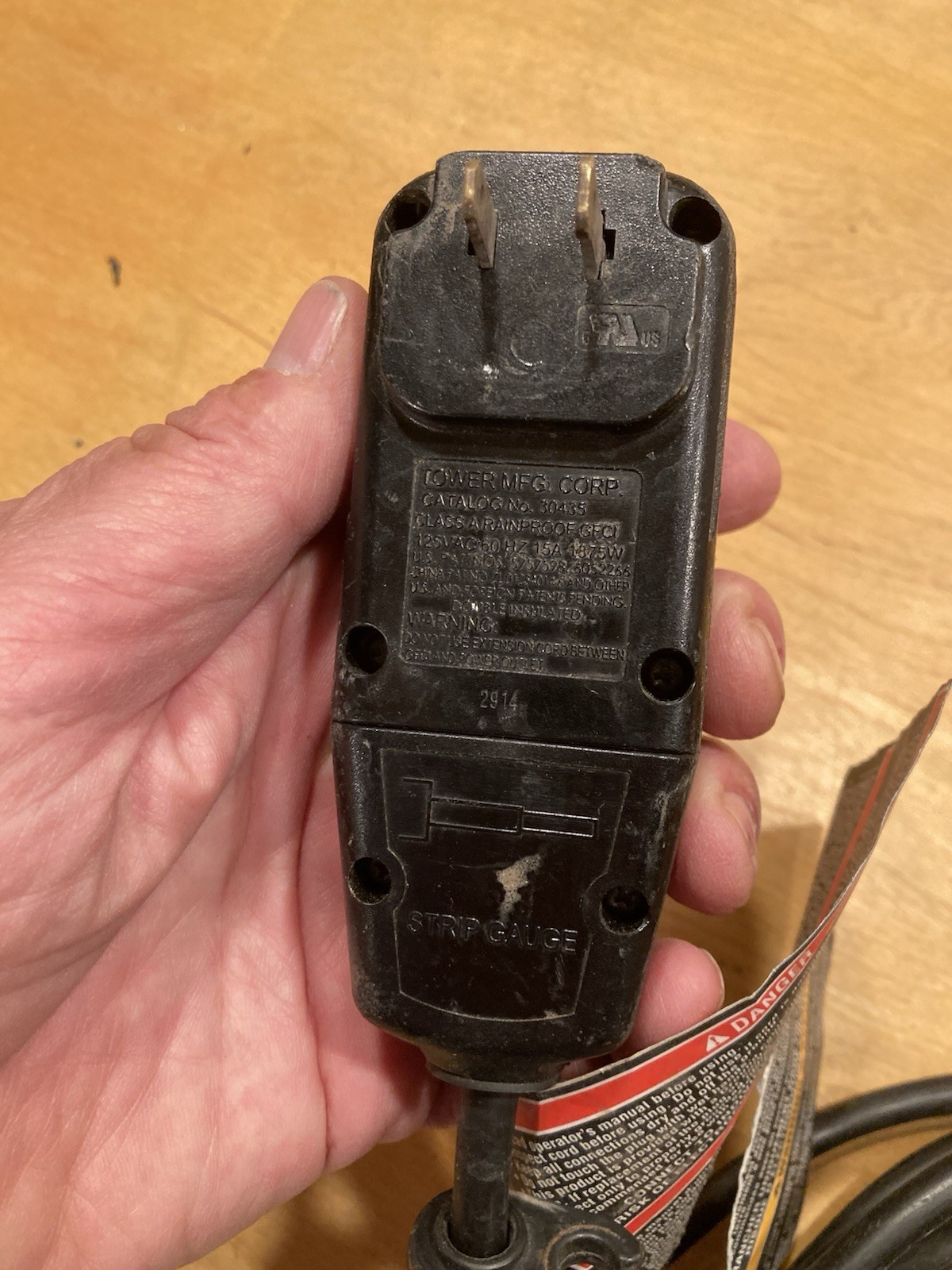 Ryobl Electric Pressure Washer RY14122 Electrical Cord 290426020, 290426012