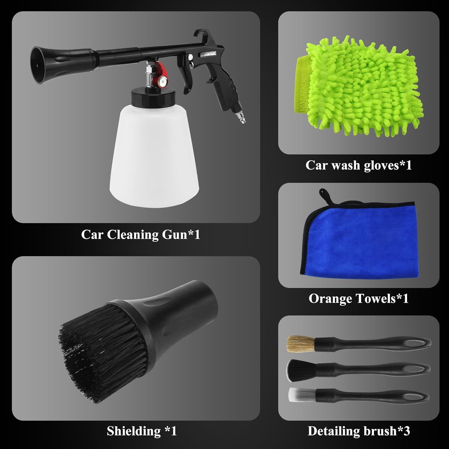Tornado Air Cleaning Gun 80-160PSI High Pressure Car Blow Gun, 2 Nozzles, Pow…
