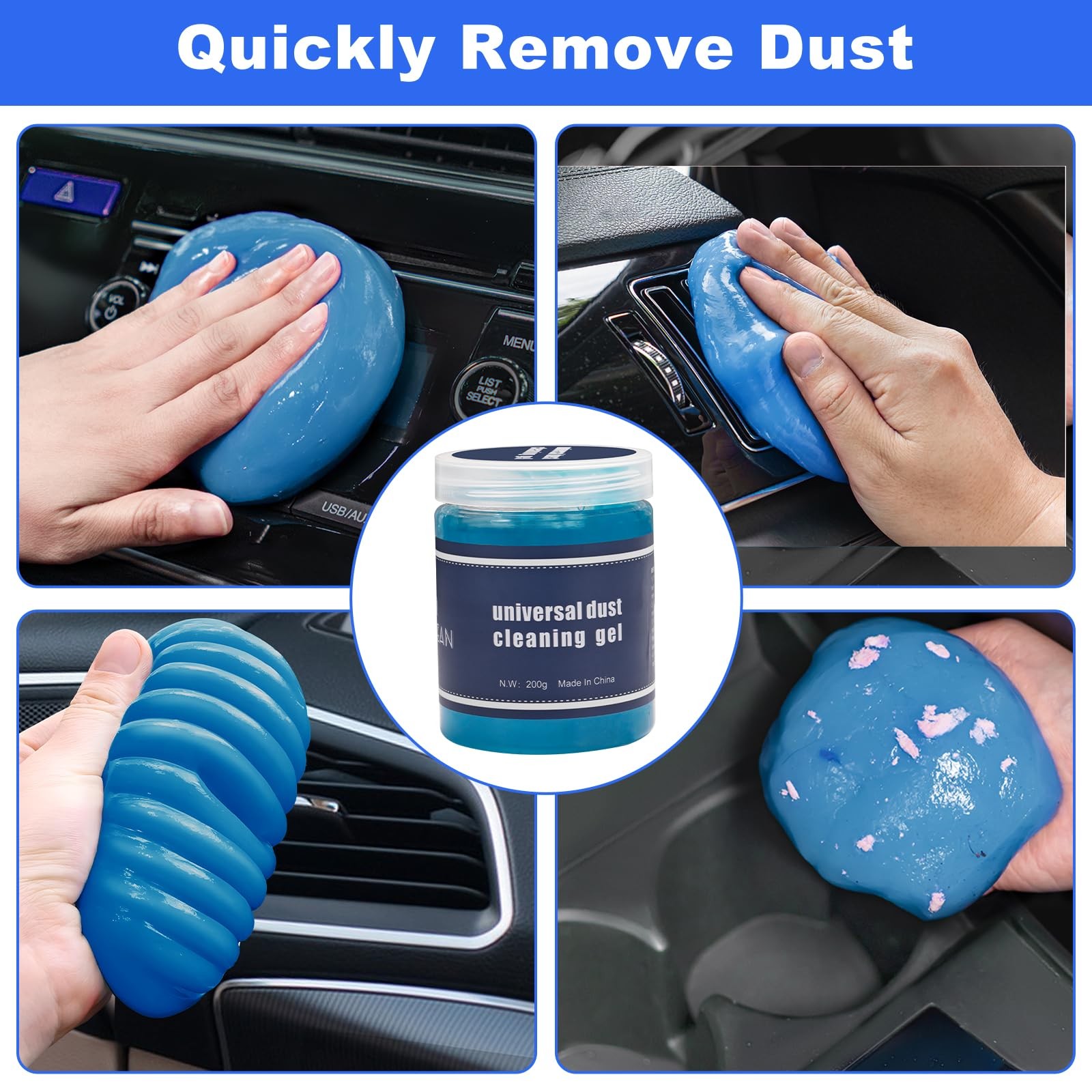 Viewsun Windshield Cleaner Tool, 14Pcs Car Interior Cleaning 14 PCS, Blue