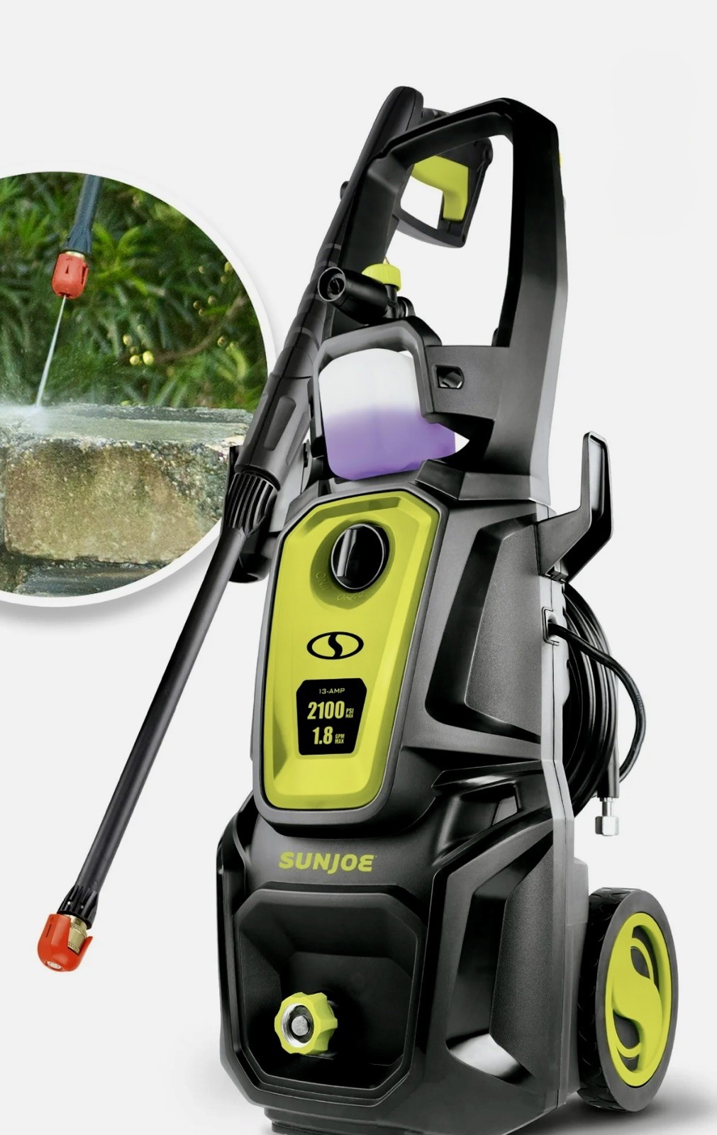 New Elect. Pres. Wash Sp Can. Sun Joe SPX2688 MAX 13Amp 2050 PSI MAX 1.8 GPM