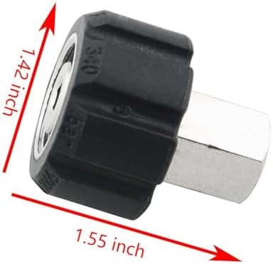 High Pressure Washer Adapter, M22 14mm Female to 3/8 Inch Female NPT, Stainless