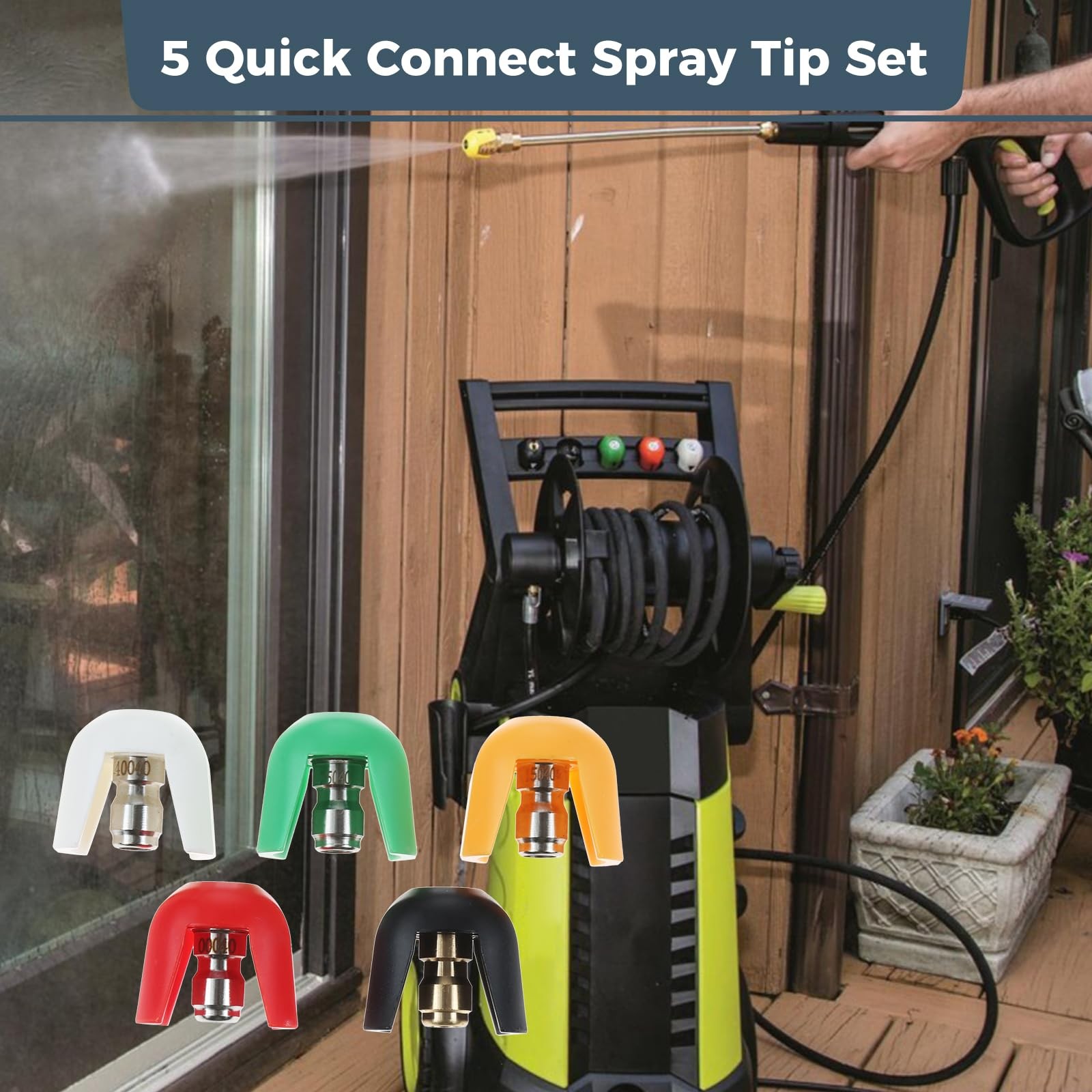5 Pack SPX3000-TPS Quick Connect Spray Tips, Pressure Washer Nozzles Tip Set …