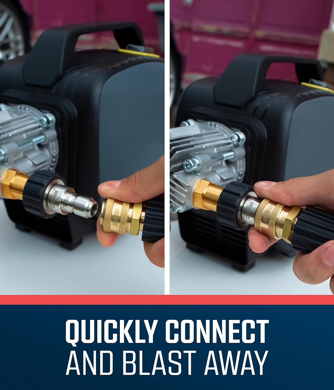 Mckillans® Pressure Washer Quick Connect Kit, M22-14Mm to 3/8″ Male Female Quick