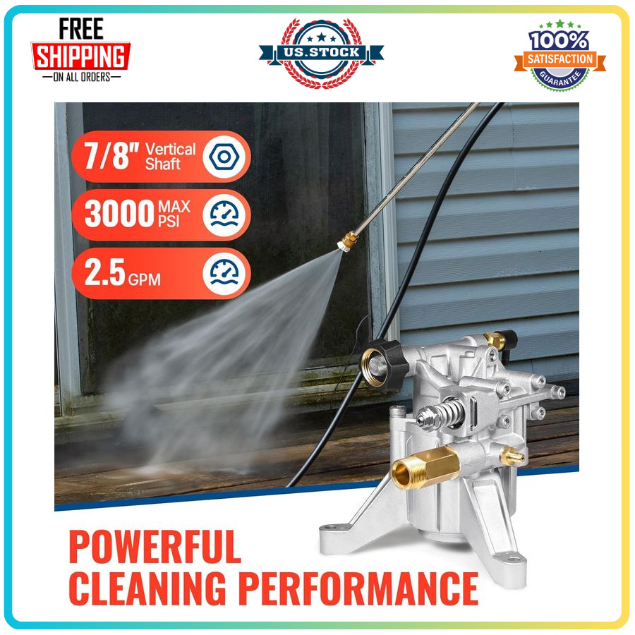 YAMATIC 7/8″ Shaft Vertical Pressure Washer Pump, 3000 PSI, 2.5 GPM Replacement