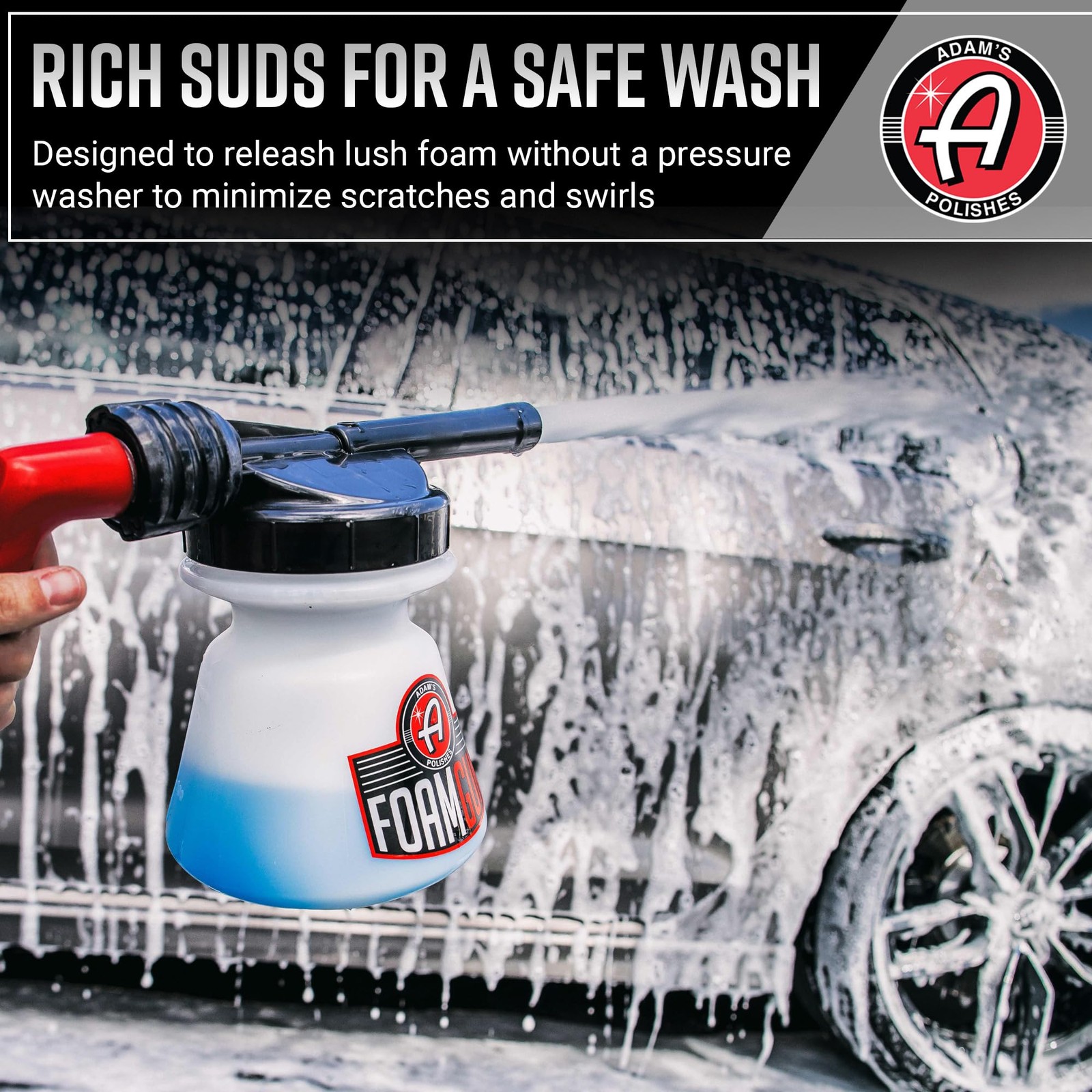 Adam’s Foam Gun Car Wash Foam Sprayer – Connects to Garden Hose for Car Washi…