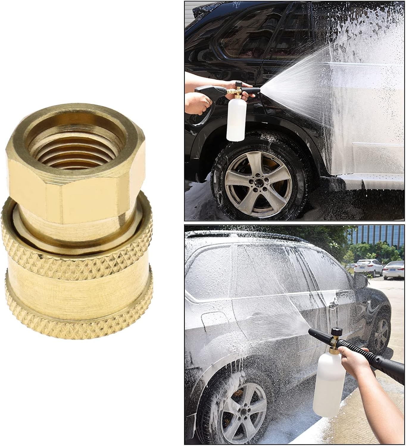 Set of 2 Pressure Washer Adapter 1/4 Inch Quick Connector to M14 Thread Fitti…