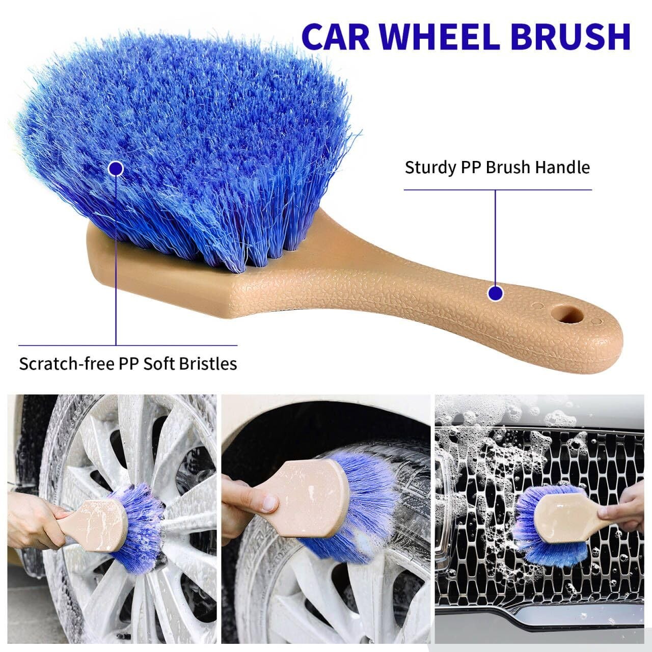 Wontolf 62” Car Wash Brush With Long Handle – Chenille 62 inches, Blue