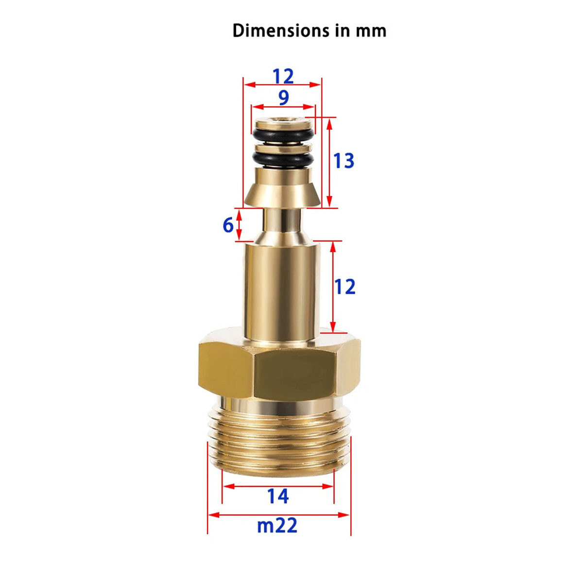 Quick High Pressure Washer M22 Adapter Gun Hose Pipe Connector Convert Tool
