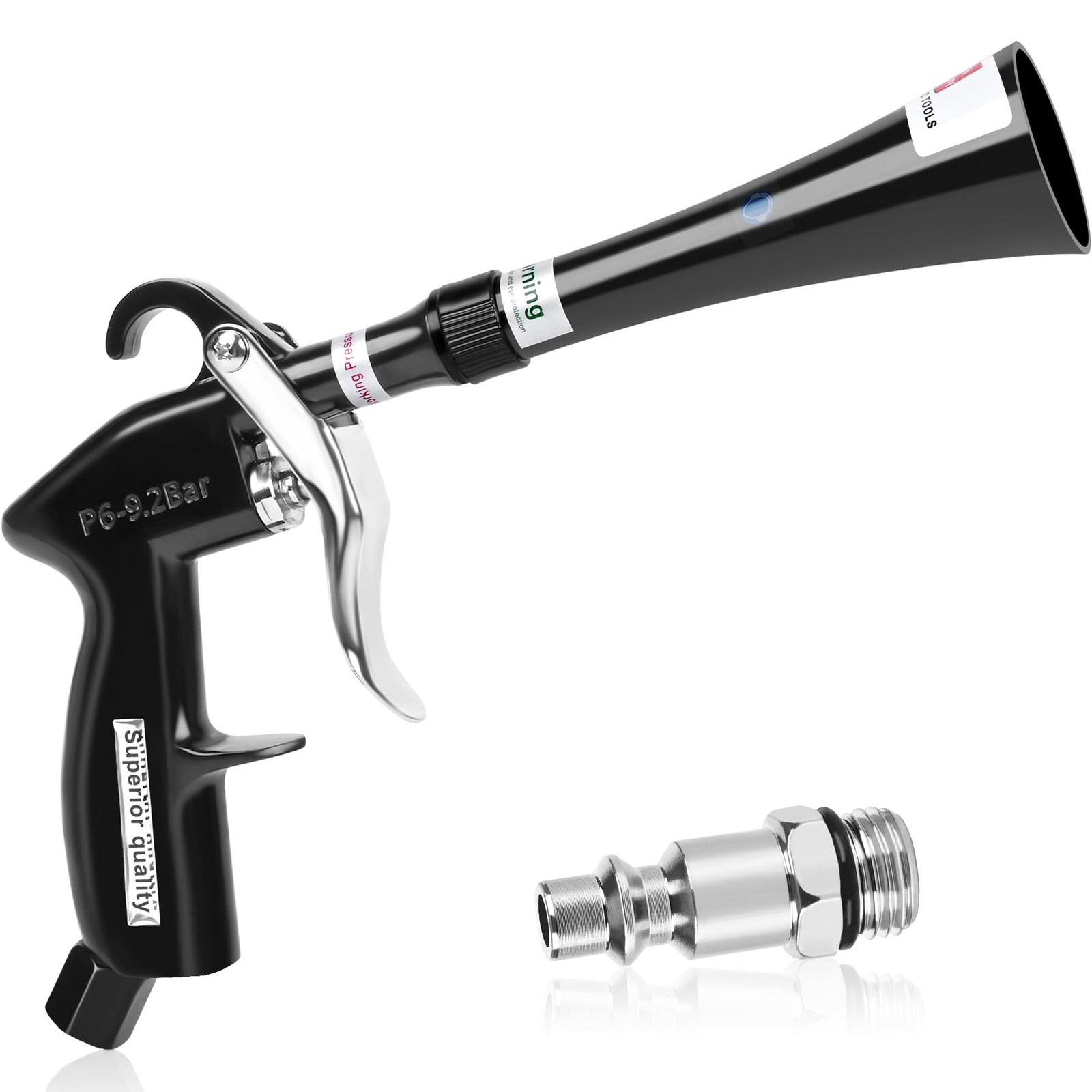 phepetroll Air Blow Gun Car Detailing Dry Cleaning Soft Hose -1 Nozzle, Black