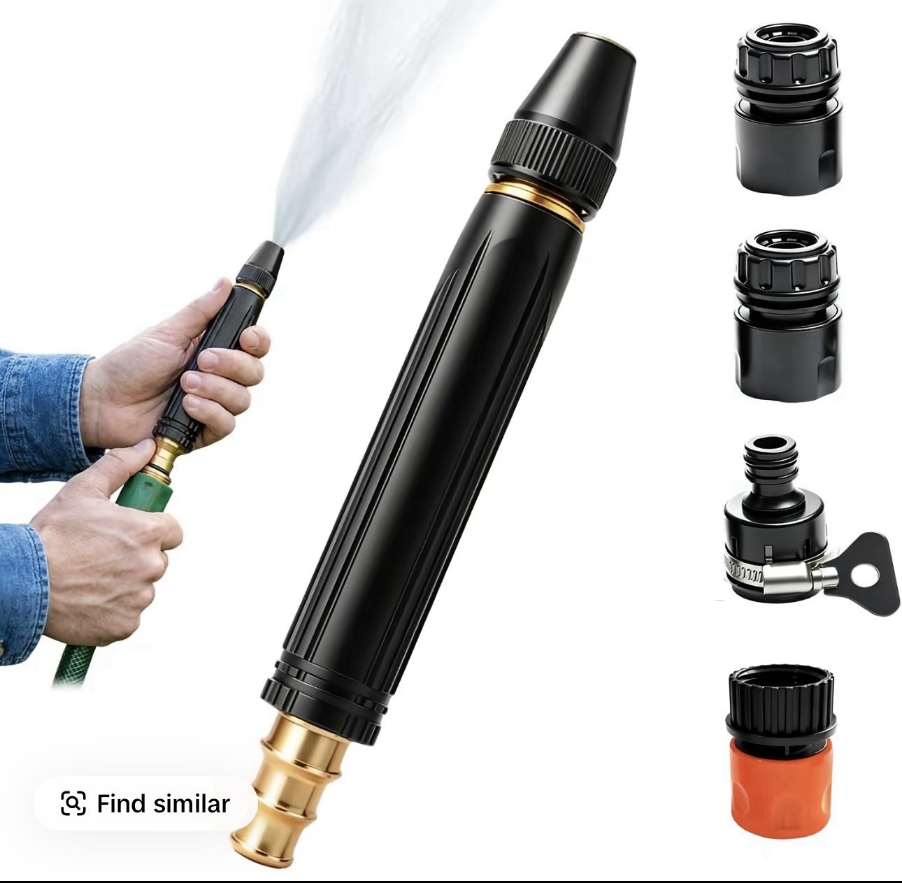 1Set of Heavy Duty Adjustable Twist Nozzle Home High Pressure Car Wash Water Gun