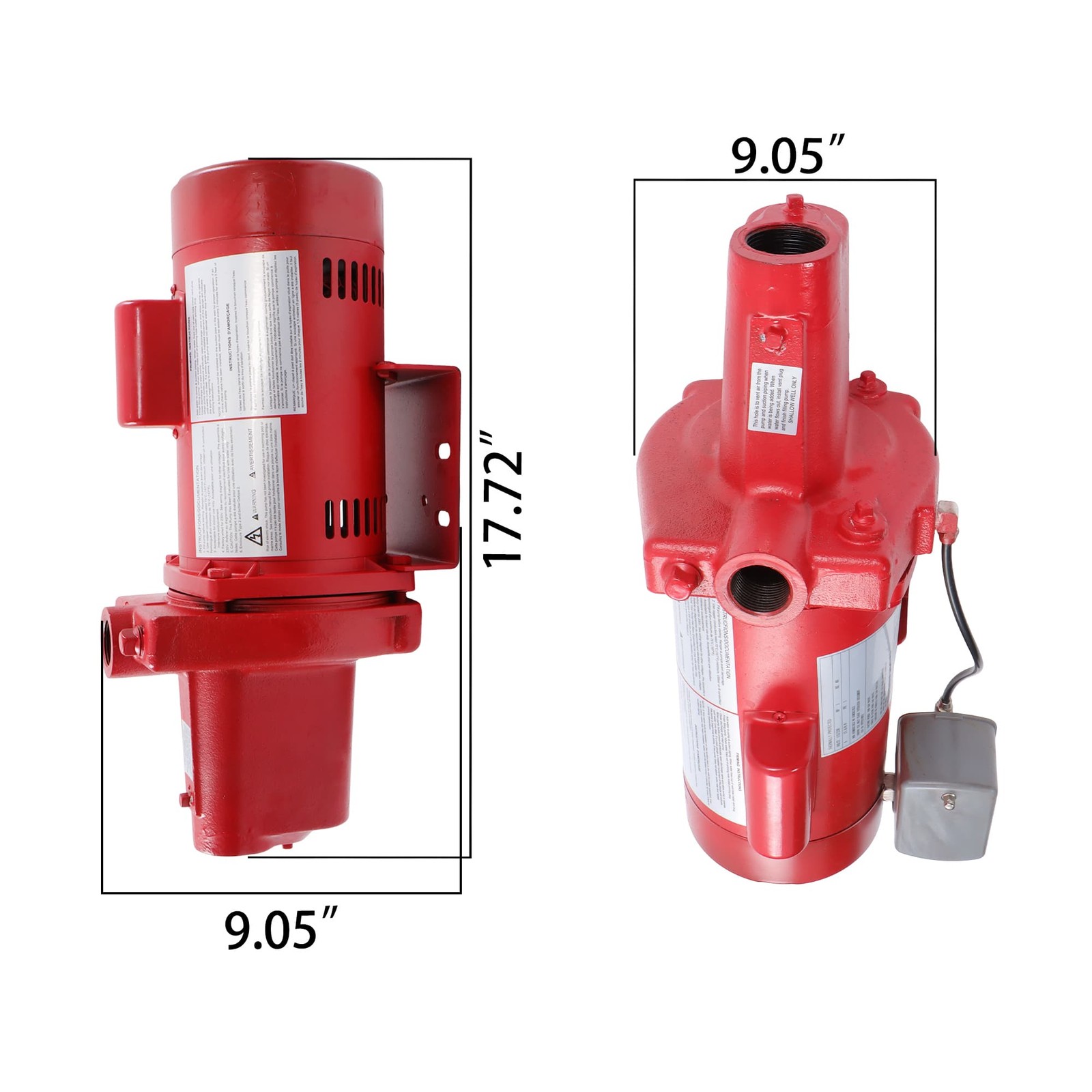 Cast Iron Shallow Well Jet Pump 1 HP 23 GPM 115/230 Volt for Irrigation 602208