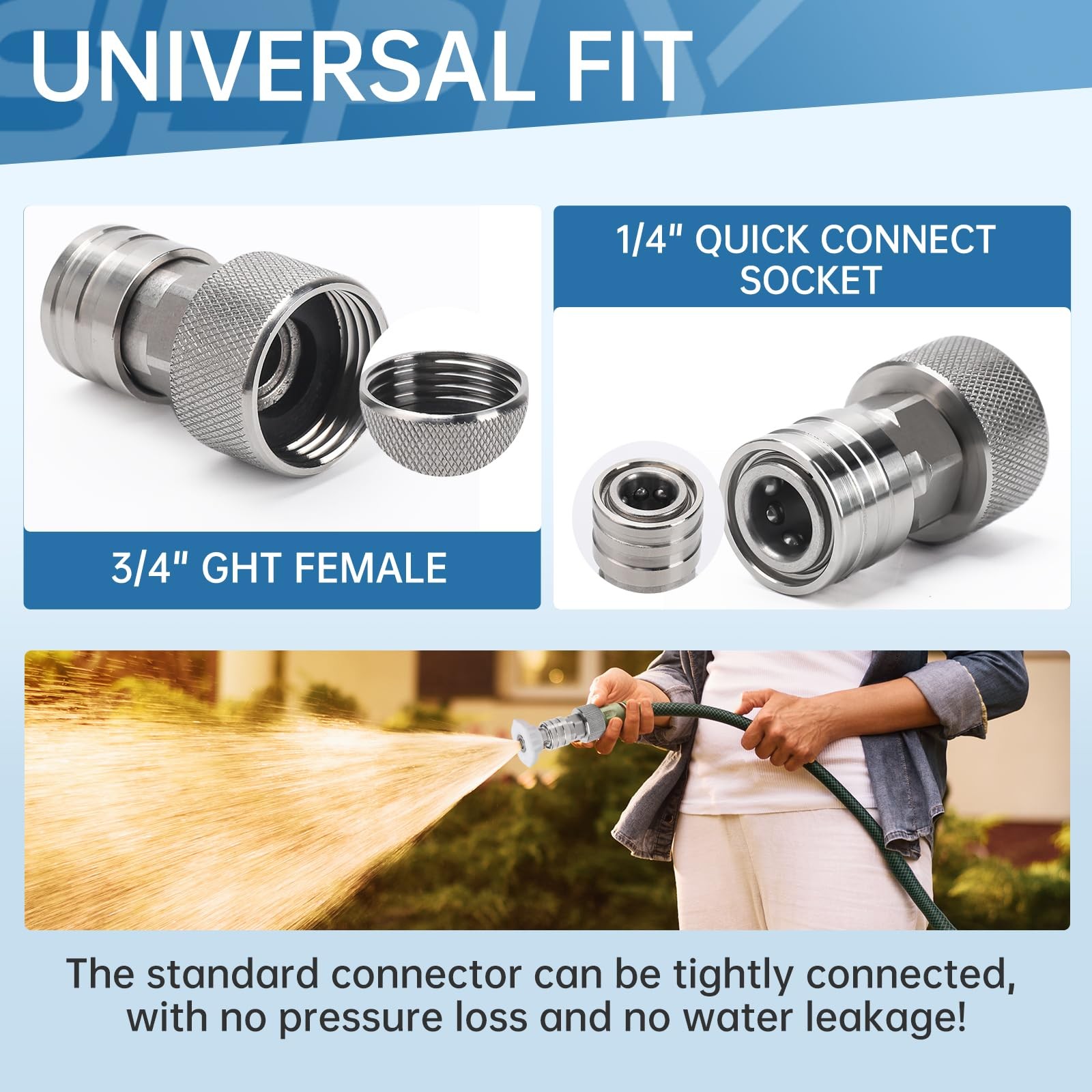 Garden Hose to Pressure Washer Adapter, 3/4″ GHT to 1/4″ Quick Connect, Hose …