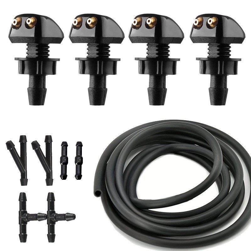 3pcs Universal Car Washer Nozzle Wiper Spray Jet Water Hose Adjustable