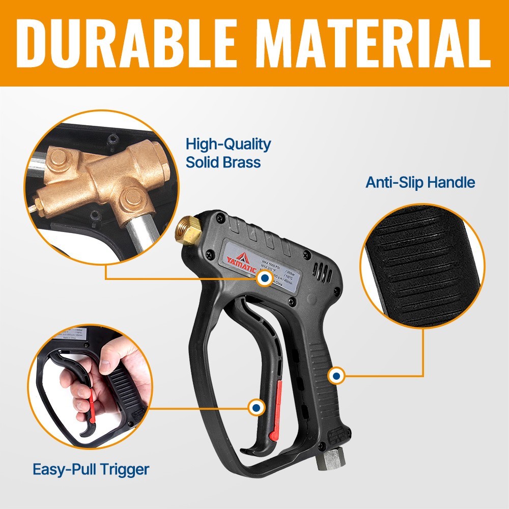 YAMATIC Stainless Steel Pressure Washer Short Gun 5000 PSI