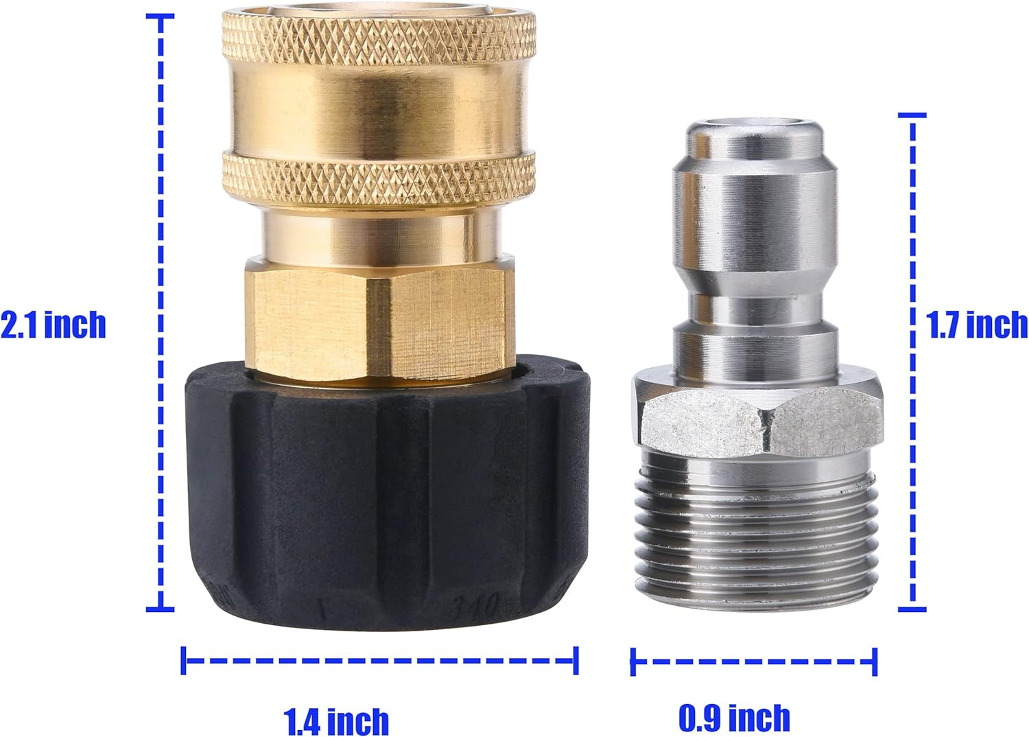 Pressure Washer Adapter Set, M22 to 3/8″ Quick Connect for Pressure Washer Hose,