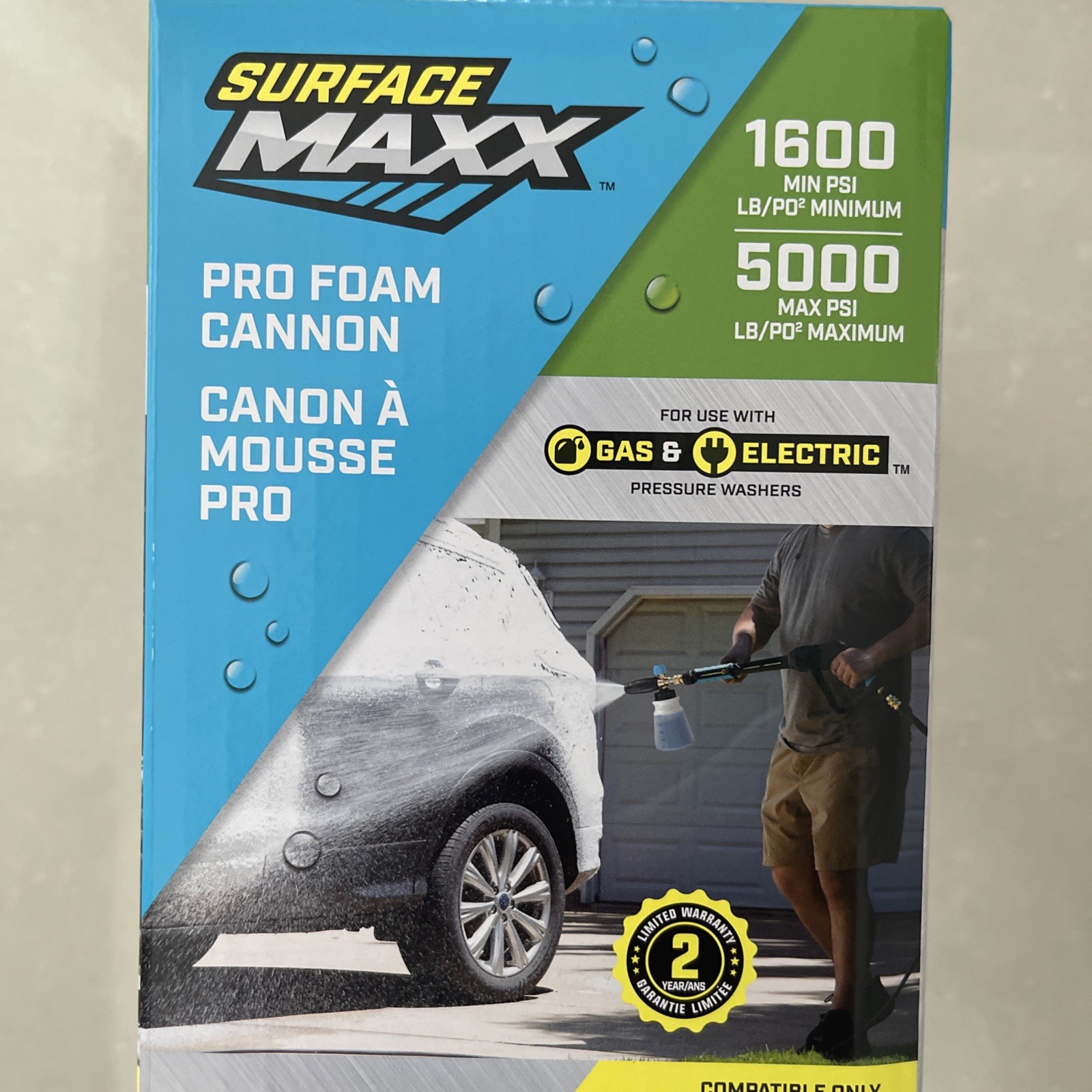 SurfaceMaxx Pro Foam Cannon Car Pressure Washer for Vehicles 5000 PSI – NEW