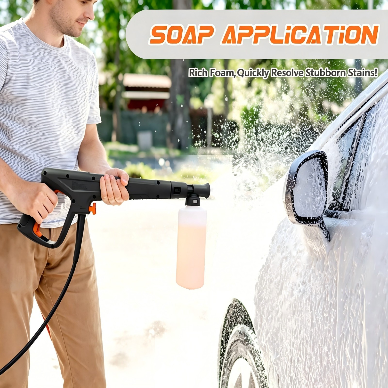 Pressure Washer 4200PSI 2.0GPM, Powerful Cleaning, 4 Nozzle Tips, for Car