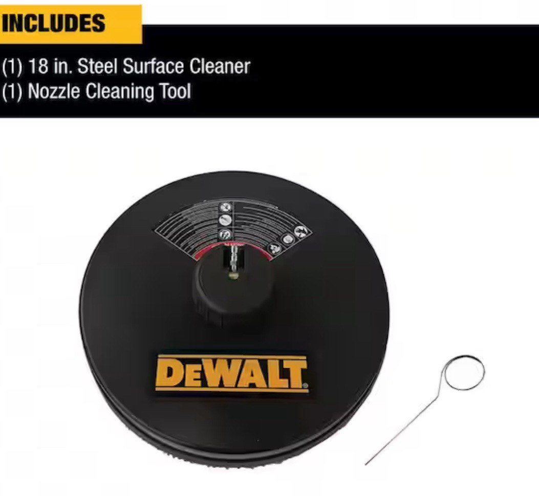 DEWALT DXPA37SC 18″ Surface Cleaner for Pressure Washer Steel Deck 3700 Psi