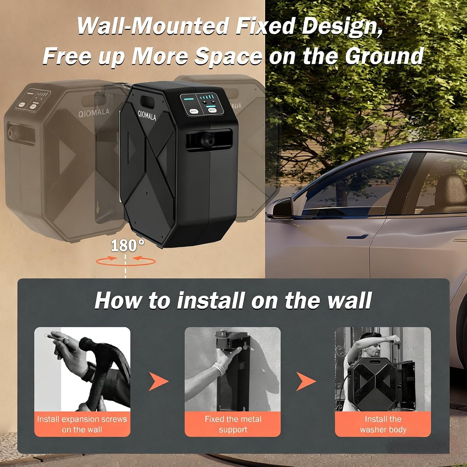 5000PSI GFCI Pressure Washer – 100FT Hose, Foam Cannon & 5 Nozzles
