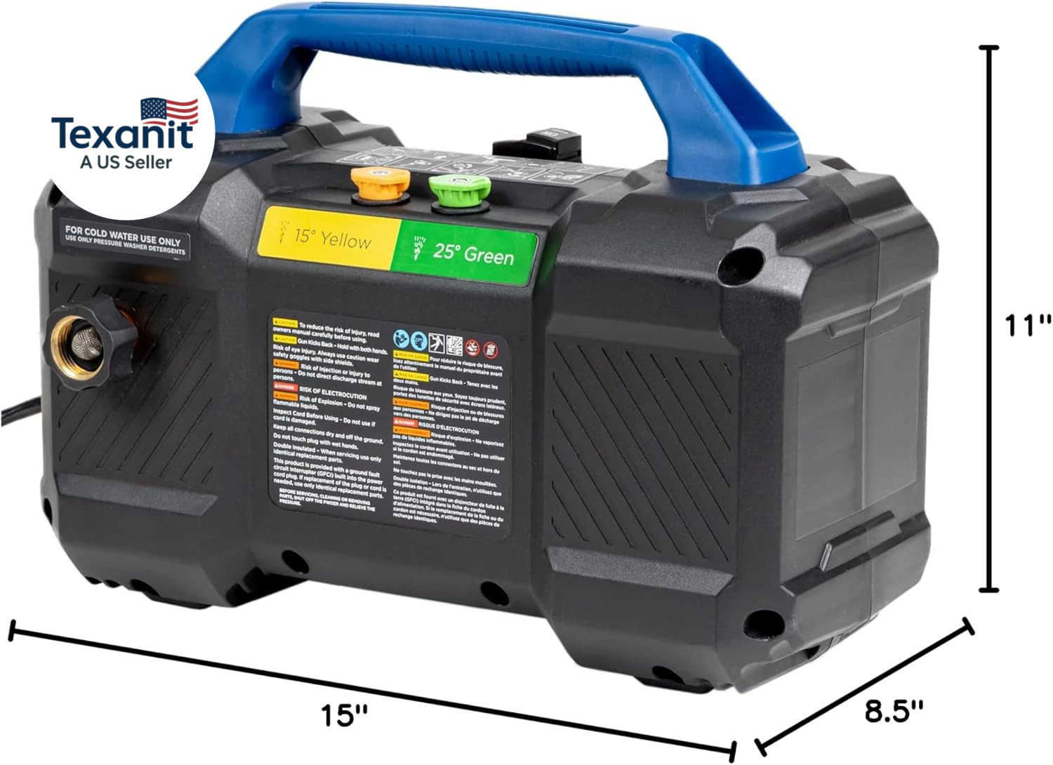 Epx3100V Electric Pressure Washer, 2100 Max PSI 1.76 Max GPM, Built-In Carry Han