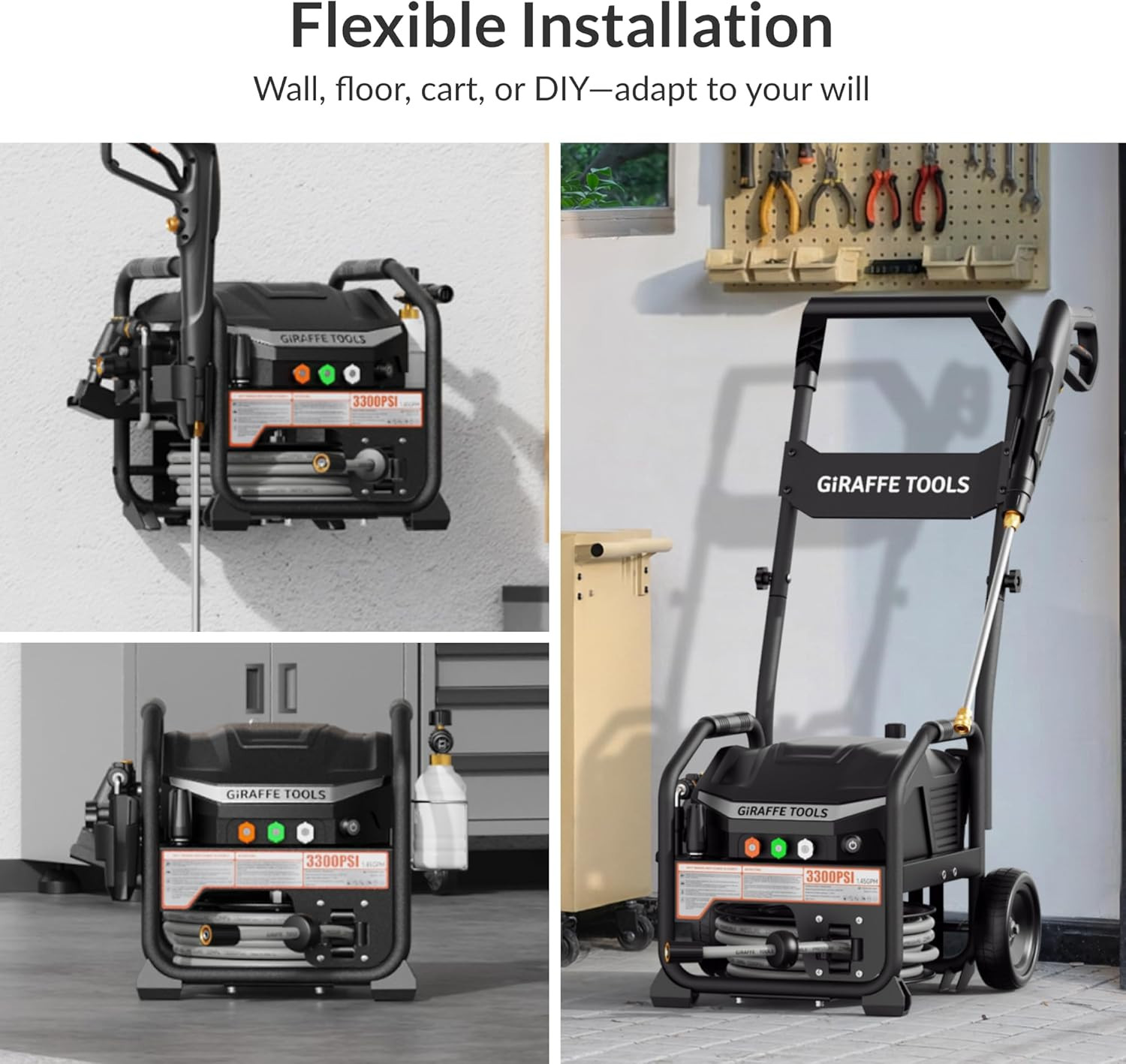 Crossfalls Retractable Pressure Washer Max, 3000PSI, 1.45GPM, 1800W Induction Mo