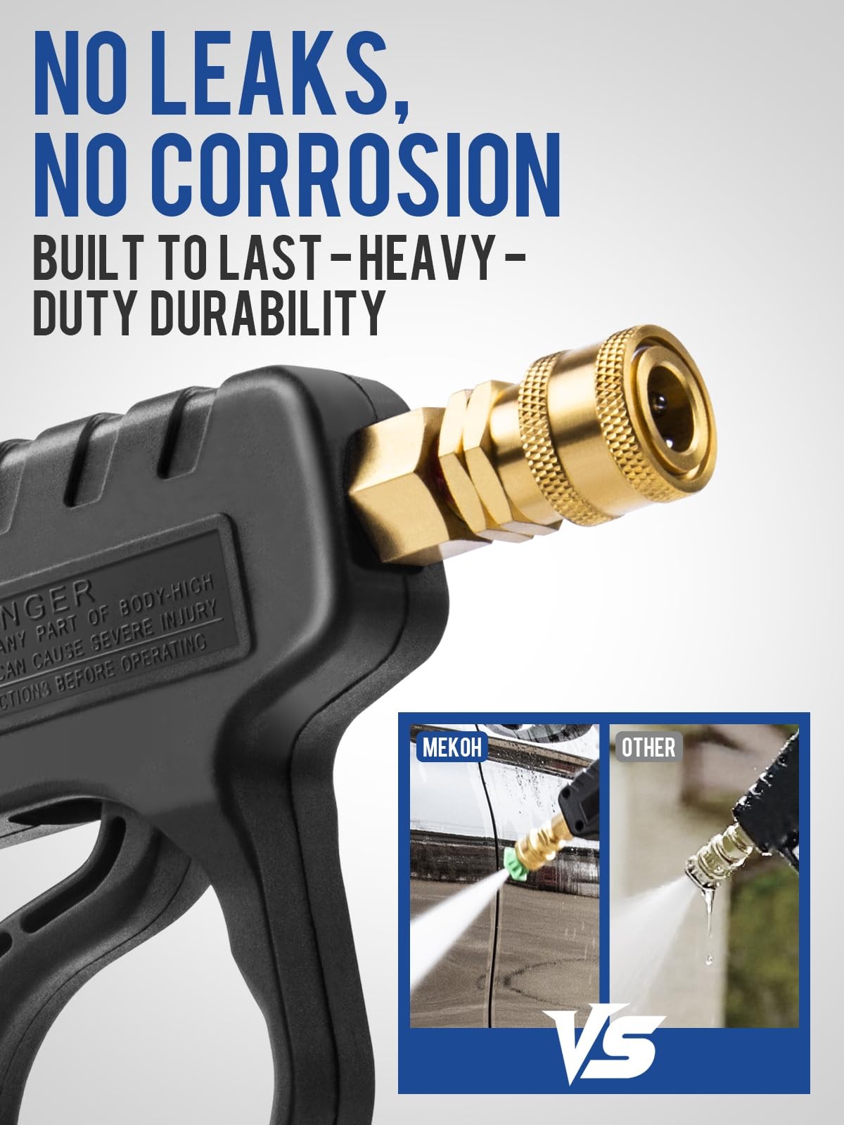 Short Pressure Washer Gun 5000PSI 10.5GPM 3/8 Inch Quick Connect M2214mm