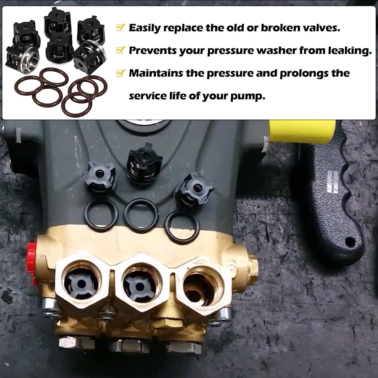 For Annovi Reverberi AR1857 Pressure Washer Packing Kit Water Pump Check Valves