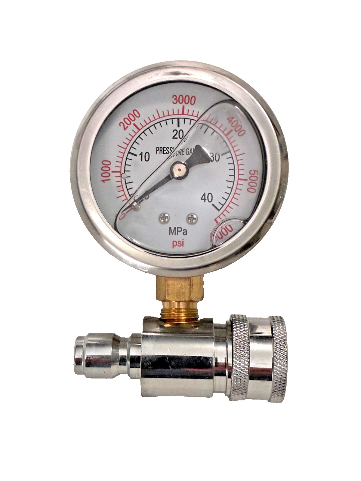 2 1/2″ PRESSURE WASHER GUAGE RATED 6000 PSI 3/8″ QUICK CONNECT