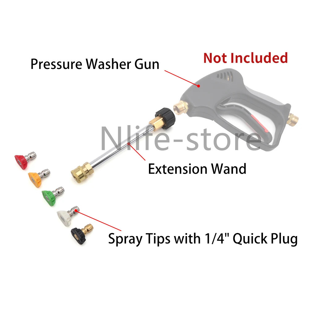 1/4” Quick Fit Pressure Washer Gun Wand Lance Adapter For Karcher LAVOR Nilfisk
