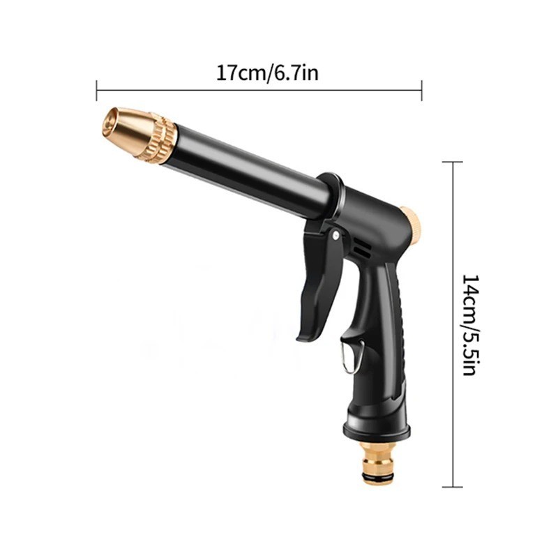High Pressure Water Gun – 360° Rotating Nozzle, American Thread for Car & Patio