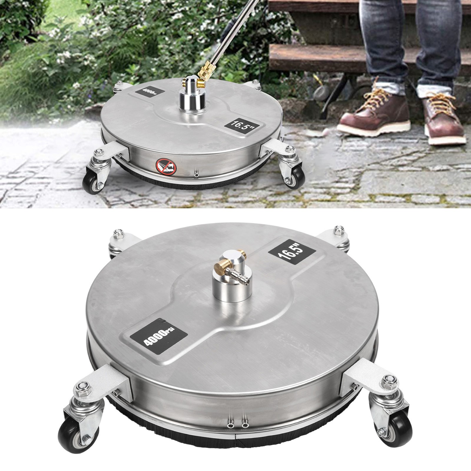 16.5 Inch Pressure Washer Surface Cleaner 4000psi Stainless Steel Power