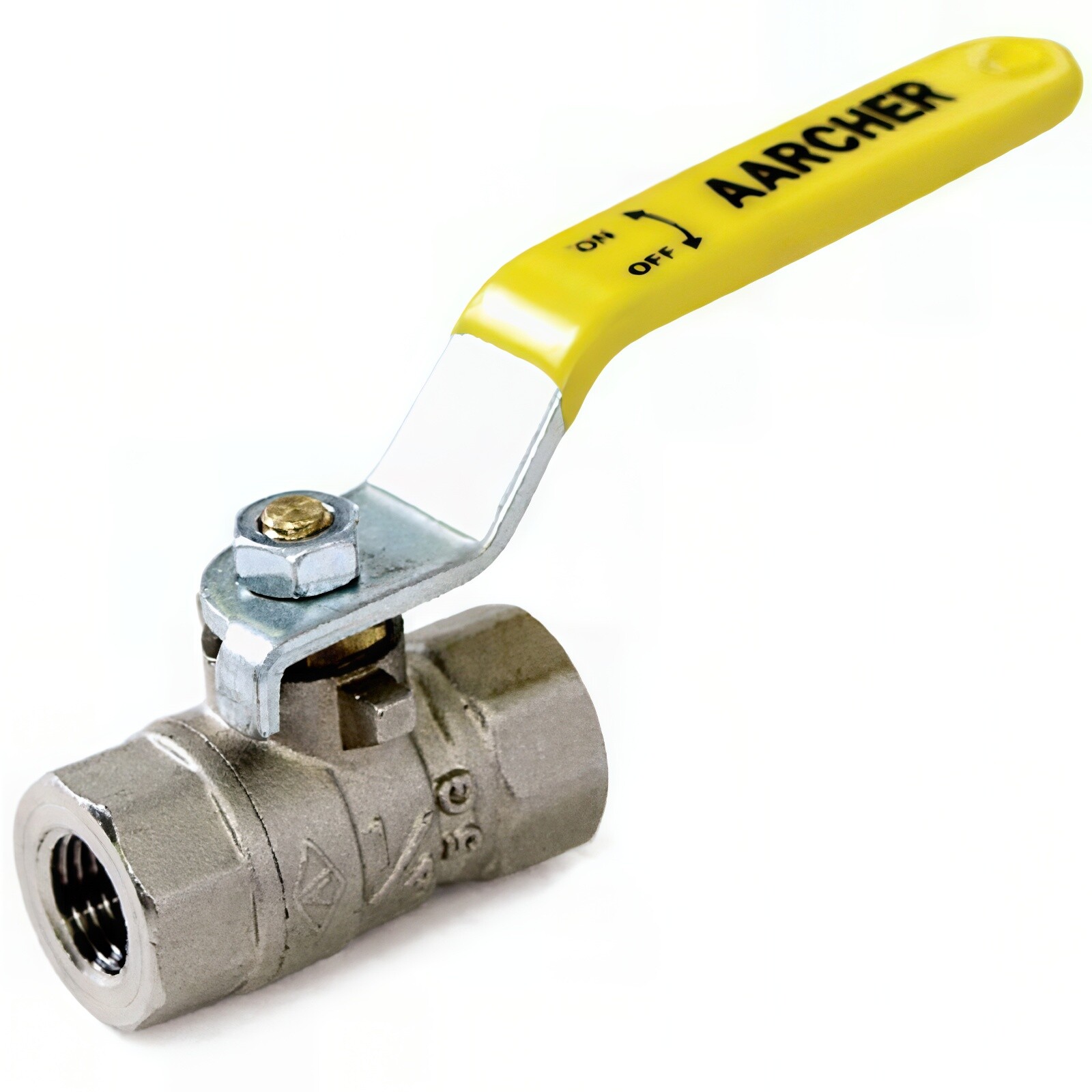 A+ Ball Valve, 1 1/4″ F x F 430 PSI, Nickel-Plated Brass