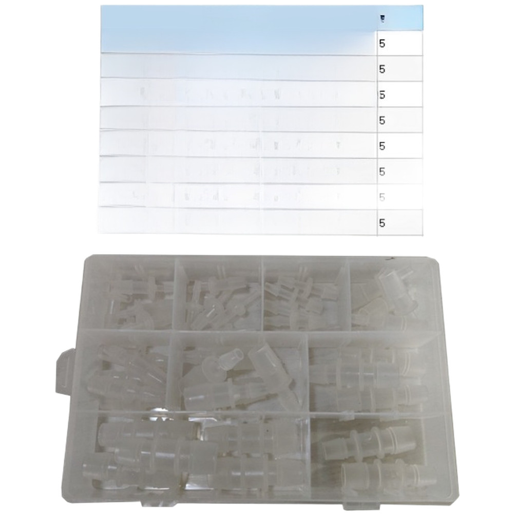 40pcs Polypropylene Hose Barb Connectors for Aquarium Tubing 8 Size Variants
