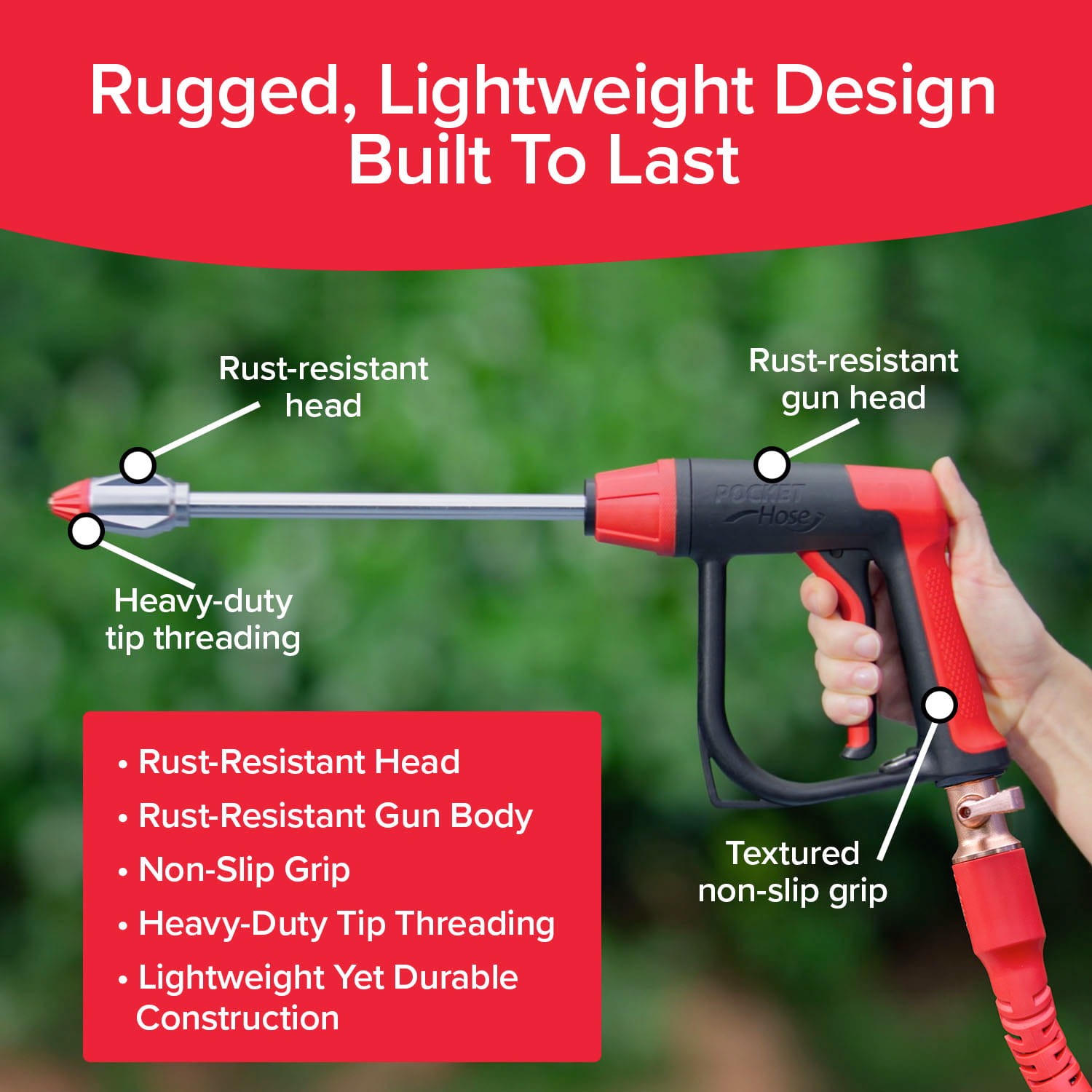 Pocket Hose Arrow, Turn Any Garden Hose Into a Powerful Washer, 4 Precision Tips