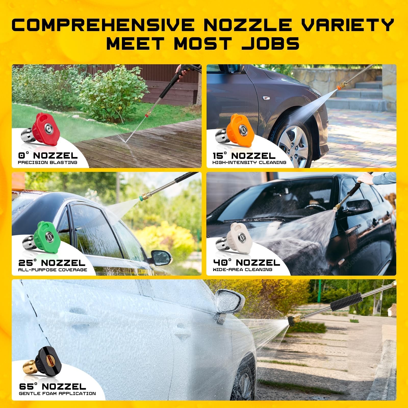 Foam Cannon for Pressure Washer, 1L Bottle Snow Foam Cannon with 5 Pressure W…
