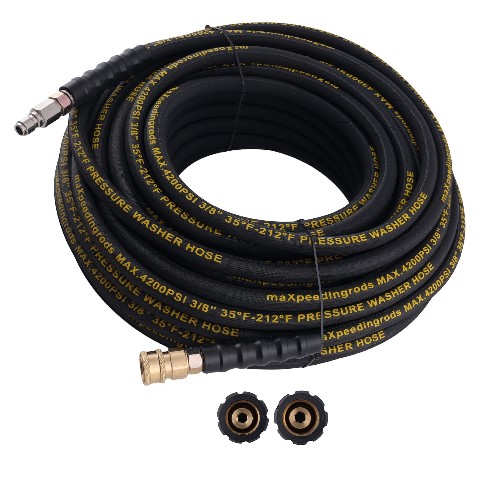 100ft 3/8″ Power Pressure Washer Hose 4200PSI Steel Wire Braided Super Flexible