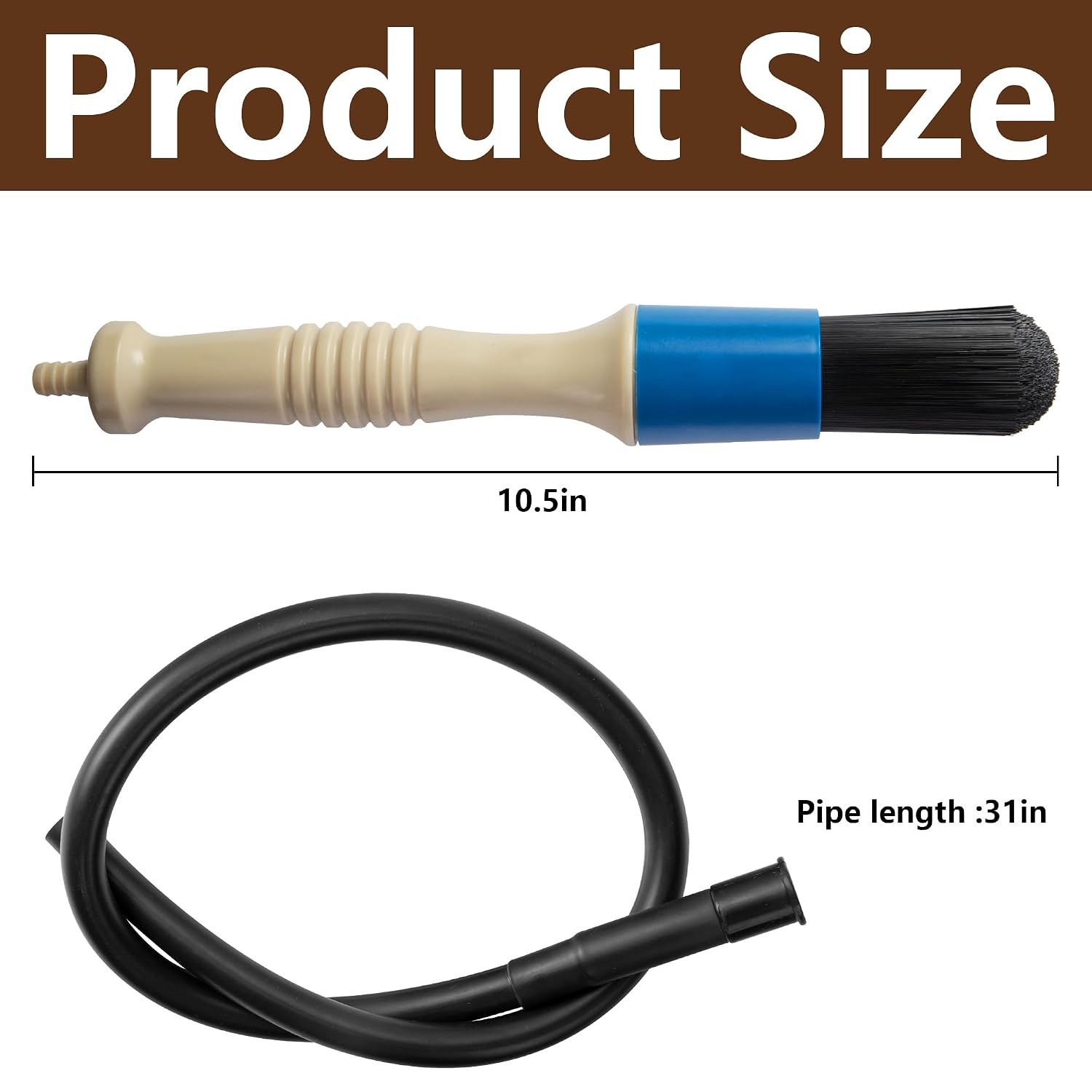 Wear Resistant Parts Cleaning Brush with Hose 31 Inch Long Handle for Parts
