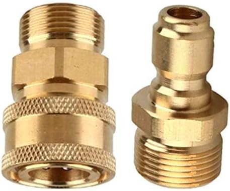 Pressure Washer Adapter Set,M22-15mm Male Thread Fitting, 3/8″ Quick Connect kit