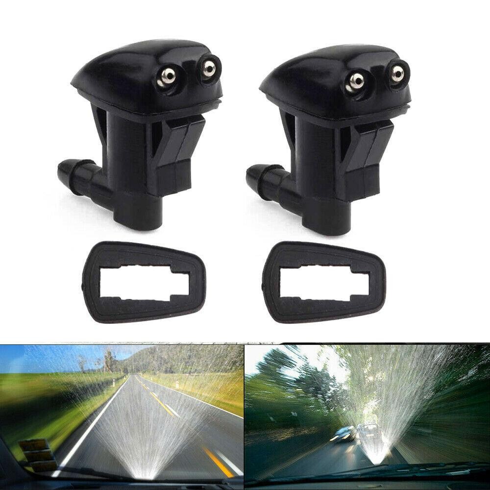 2pcs Car Front Windshield Washer Wiper Spray Nozzle Auto Exterior Accessories